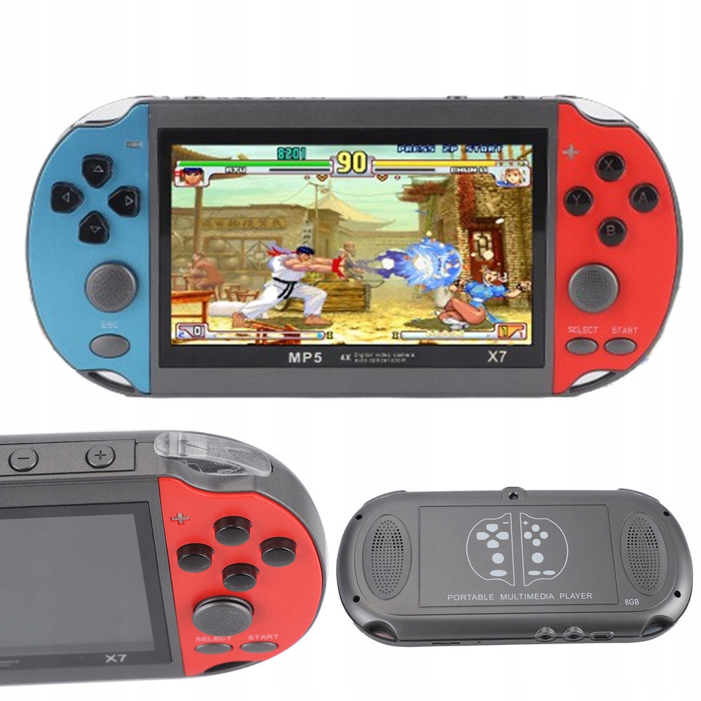 Přenosná Konzola X7 Mini Pro Hry Retro 2000+ Her 8 Gb Pl Menu Tv