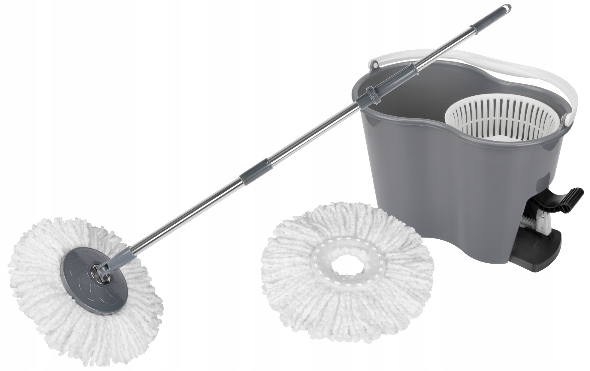 Levně Rotační plochý mop na mytí podlah, čištění a leštění, sada kbelík