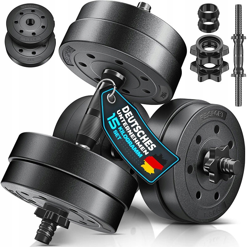 Hantle Regulowane 15 Kg Zestaw 2-CZĘŚCIOWY Obciążenie Fitness Trening