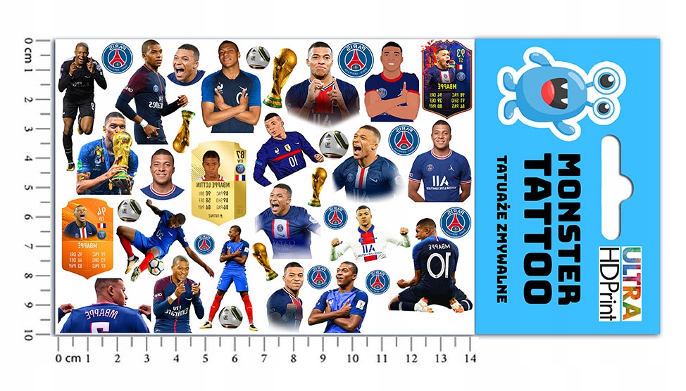 ZESTAW NAKLEJKI + TATUAŻE DLA DZIECI DZIECIĘCE MBAPPE JAKOŚĆ Rodzaj gadżetu filmowy gamingowy