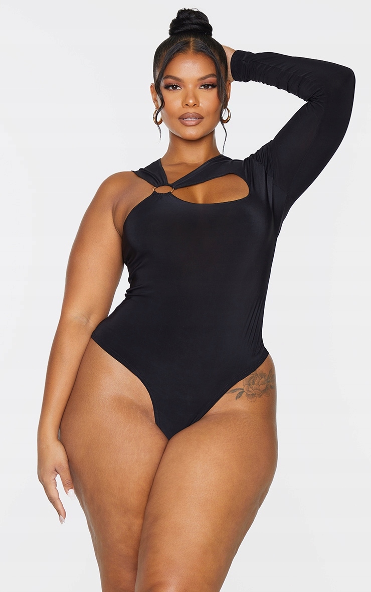 PRETTYLITTLETHING BODY CZARNE NA JEDNO RAMIĘ OZDOBA RXXL D598103 Marka Prettylittlething