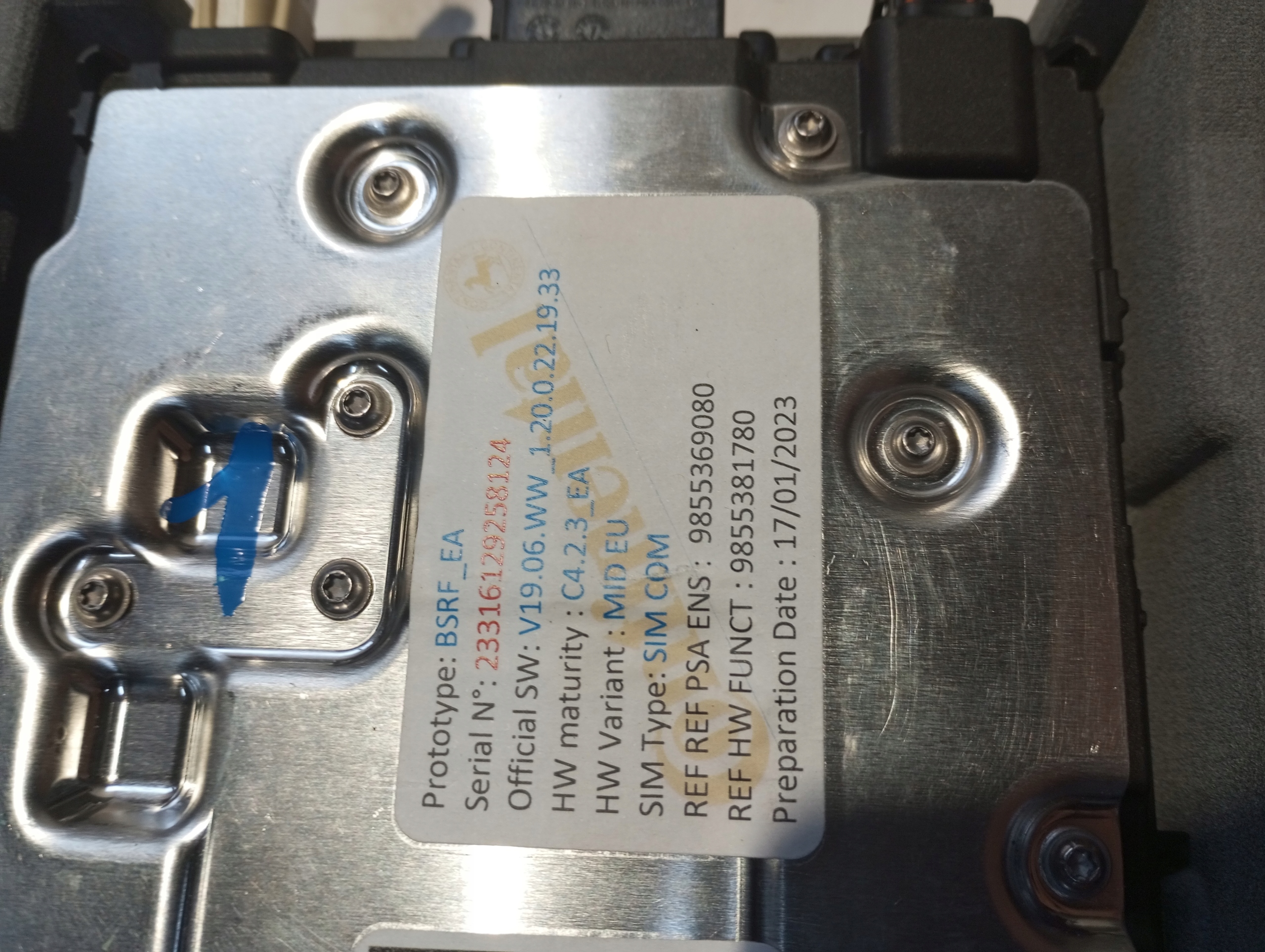 amplifier ANTENY OPEL COMBO 24R 9855369080