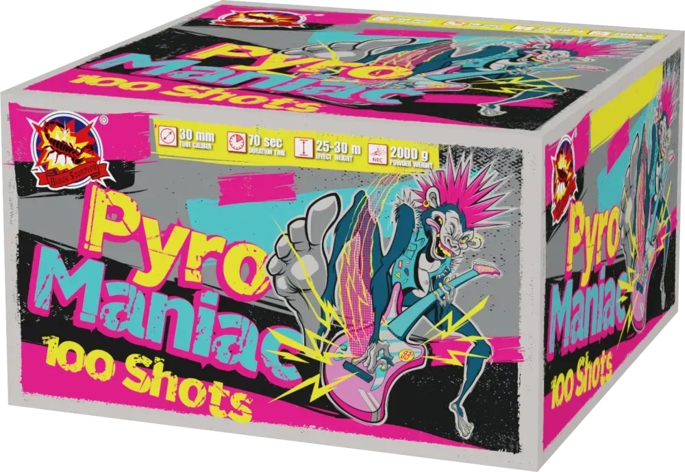 Wyrzutnia SrPyro Pyro Maniac 10030D 100 strzałów, kaliber 30mm