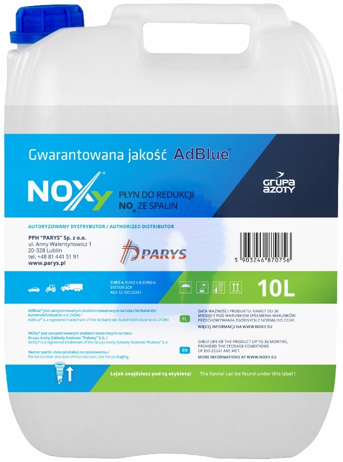 Płyn Adblue 10L Noxy Lejek Euro 5 Euro 6