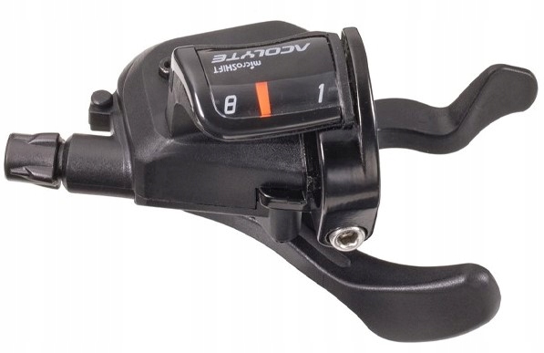 Manetka Microshift Acolyte prawa 8 rzędowa Xpress Trigger wskaźnik optyczny