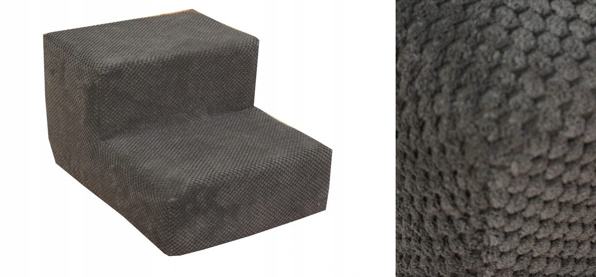 Schodki/schody do kanapy czarny szerokość 40cm sztruks