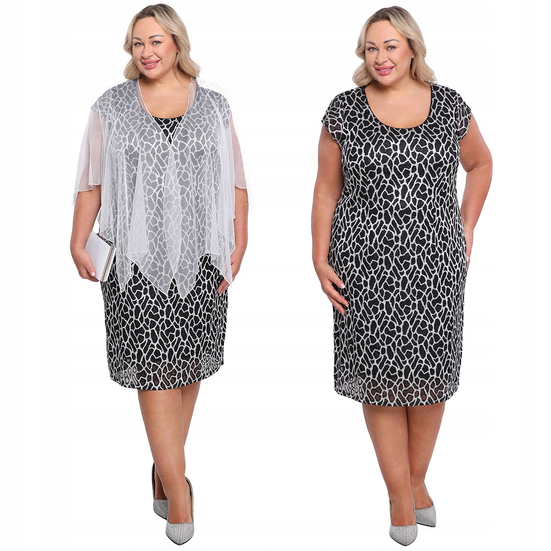 Jednoduchá černá šaty se stříbrnou pavučinkou 50