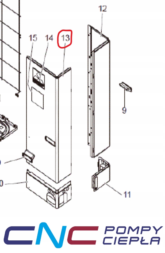 212999 T7WE08667 SERVICE PANEL PANEL SERWISOWY Mitsubishi Electric
