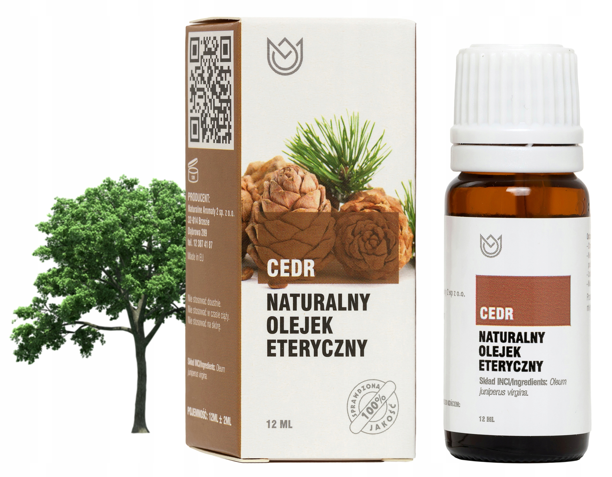 

Cedr Olejek Eteryczny 12 ml, Cedrowy
