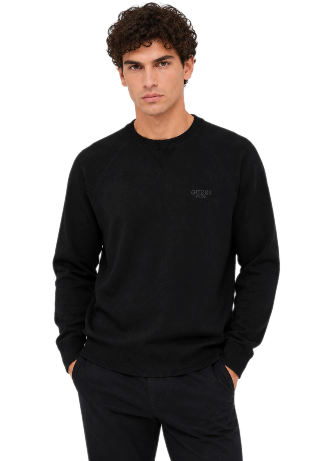 Guess pánský svetr černý casual stylový elegantní mikina regular pánská XL