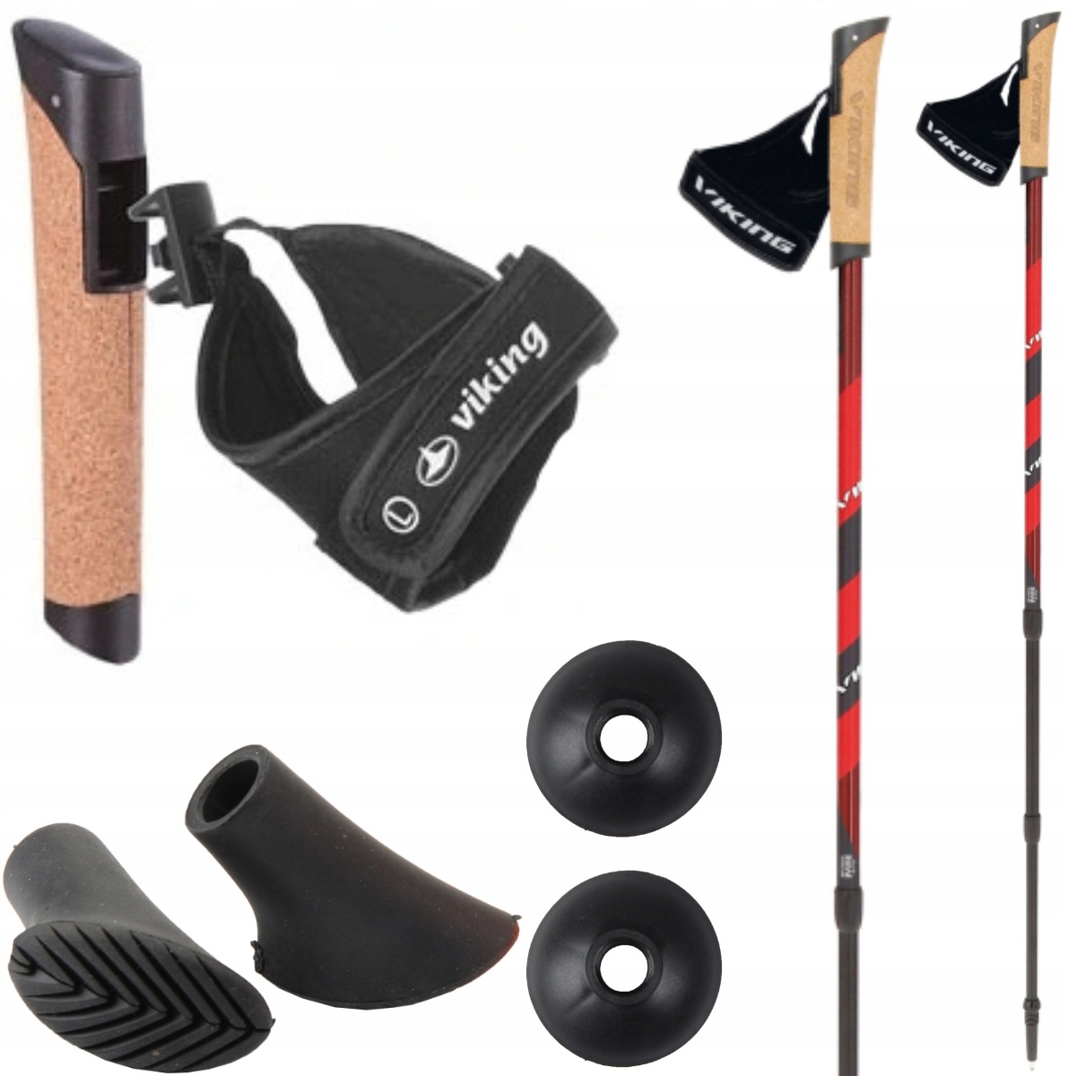 Kije Nordic Walking Viking Kube Pro Regulowane 66-135 cm Antishock, lekkie