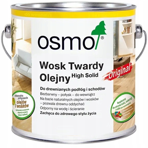 Osmo Wosk Twardy Olejny Original Olej 3032 Bezbarwny Jedwabisty Połysk 2.5L