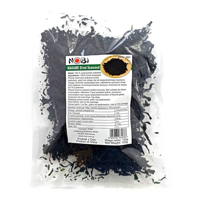

Wodorosty, Algi Wakame cięte, 100g Nobi