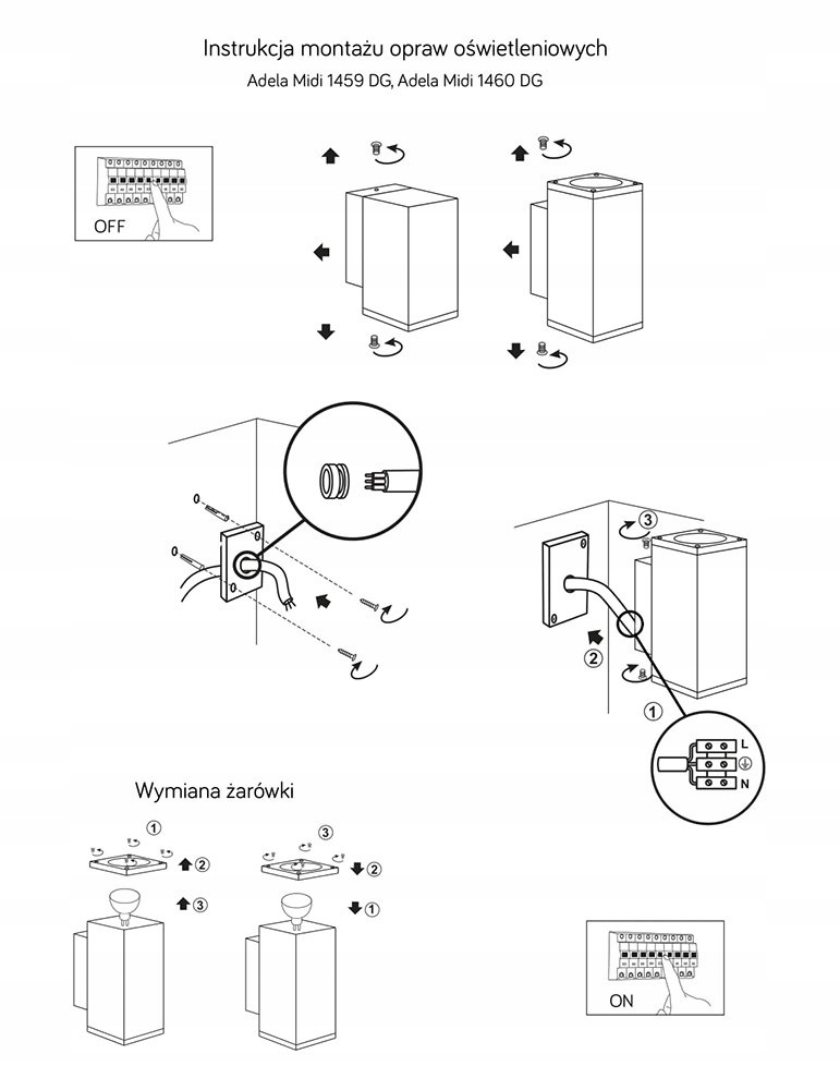 Kinkiet zewnętrzny Adela Midi M1460 DG Suma Kolor odcienie szarości i srebra