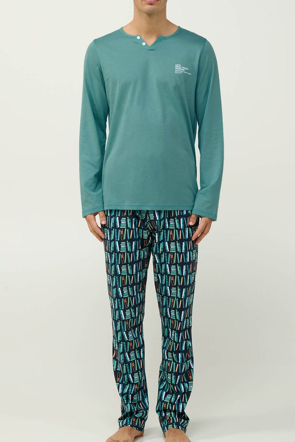Pánské pyžamo s dlouhým rukávem Vamp 23660, bavlna [Velikost M]