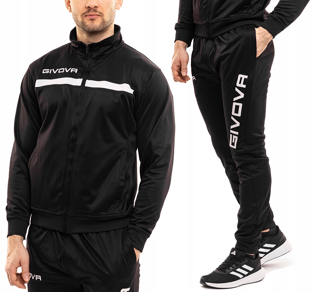 Sportovní komplet Givova Teplákovka Tréninkový set Mikina Kalhoty Černá vel. XL