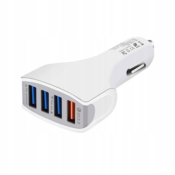 

Szybka Ładowarka Samochodowa Fast 3A 4X Usb Qc 3.0
