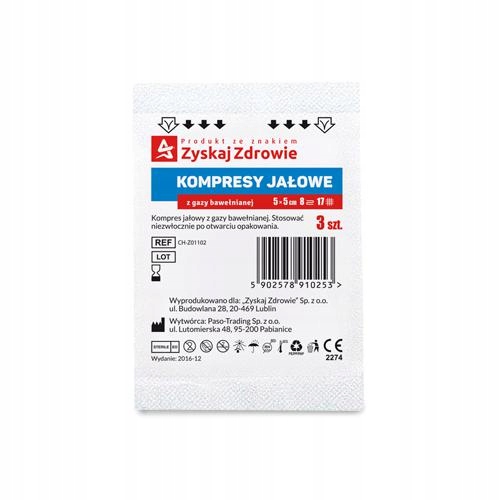 

Zyskaj Zdrowie Kompresy gazowe jałowe 5 x 5 cm