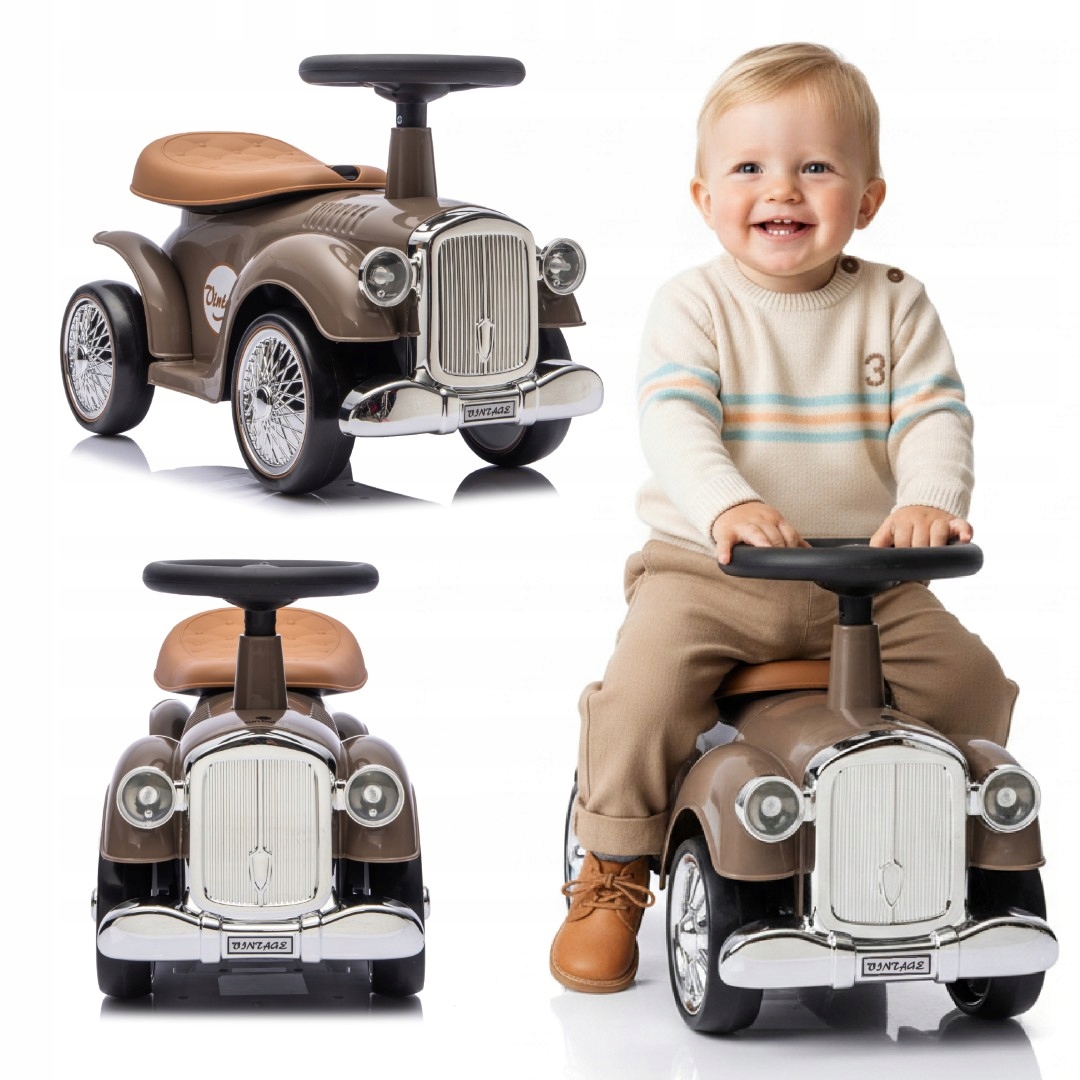 Sun Baby jeździk Retro chodzik, pchacz sunbaby wyścigowy brązowy (brown)