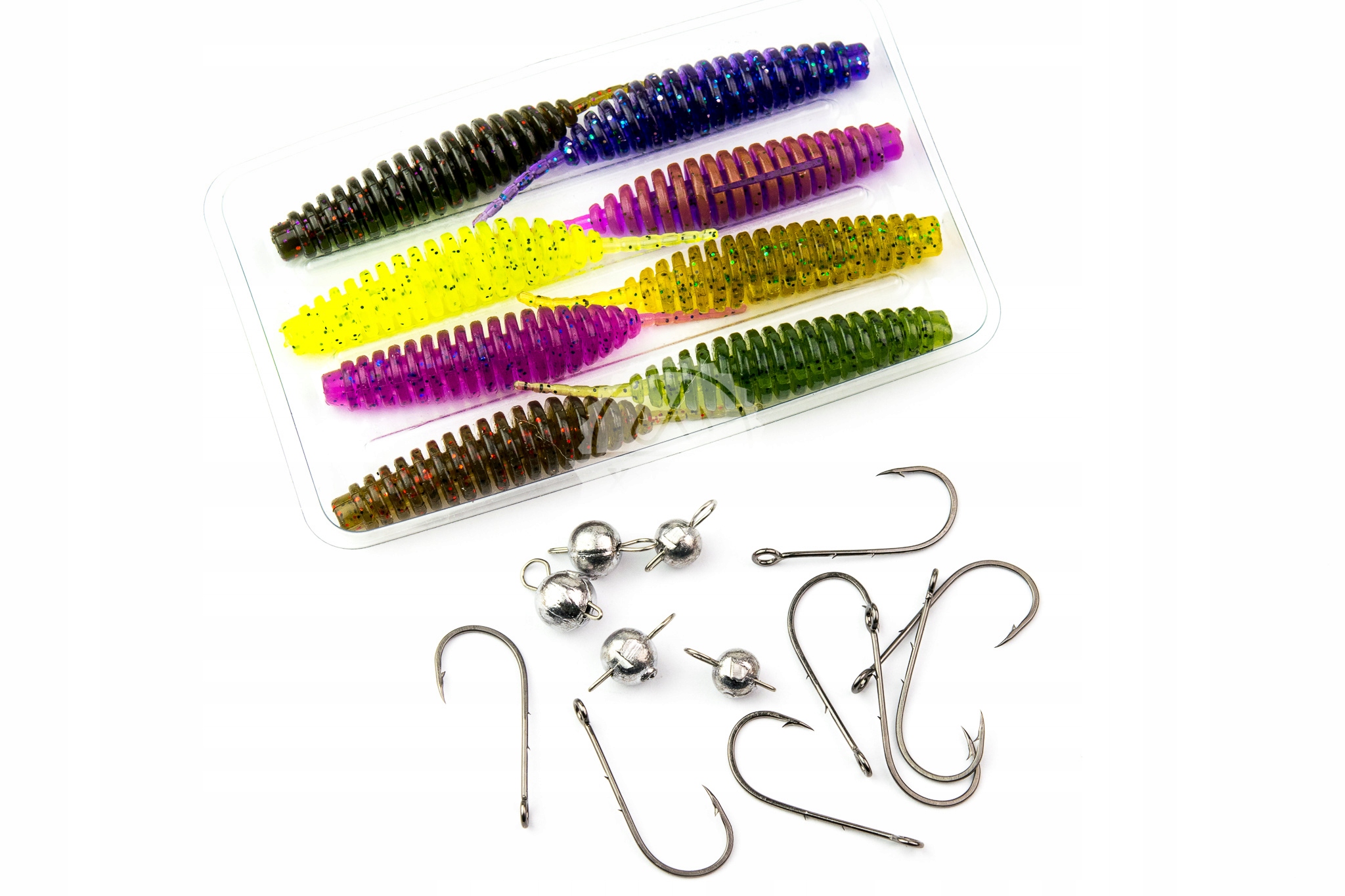 FishUp Zestaw na Okonia Tanta 2.5" 6.3cm 8szt.+ Haki roz.1 +czebu. MIX 5szt