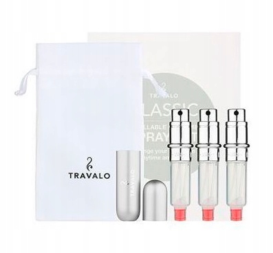 Travalo Classic plnitelný rozprašovač parfémů Silver 3 x 5 ml dárková sada