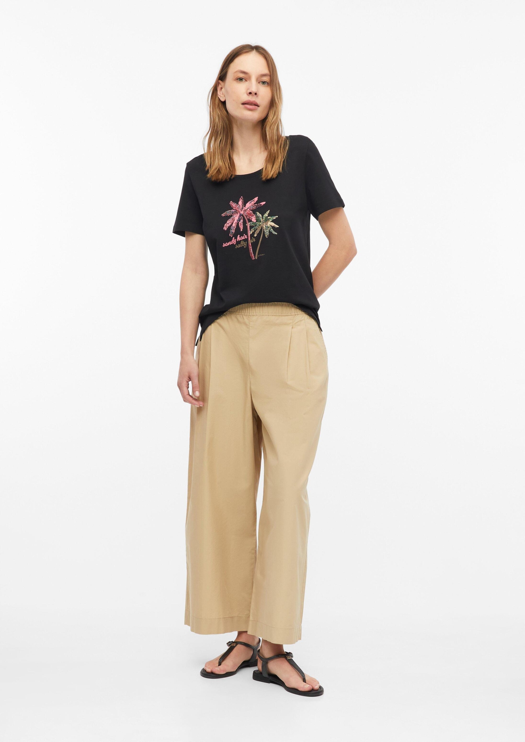 S.Oliver T-shirt T-shirt z nadrukiem i ozdobnymi detalami