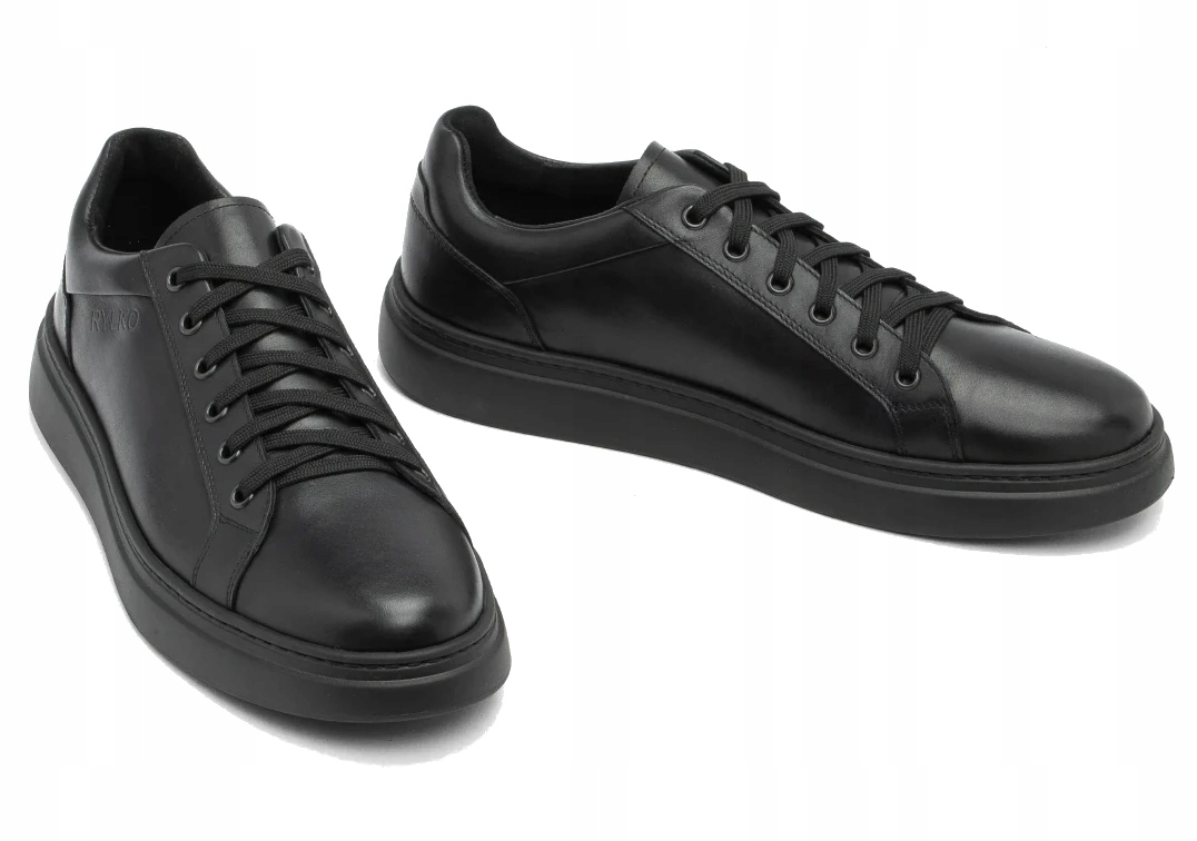 Sportovní Boty Tenisky Pánské Kožené Černé Kožené Ryłko 40