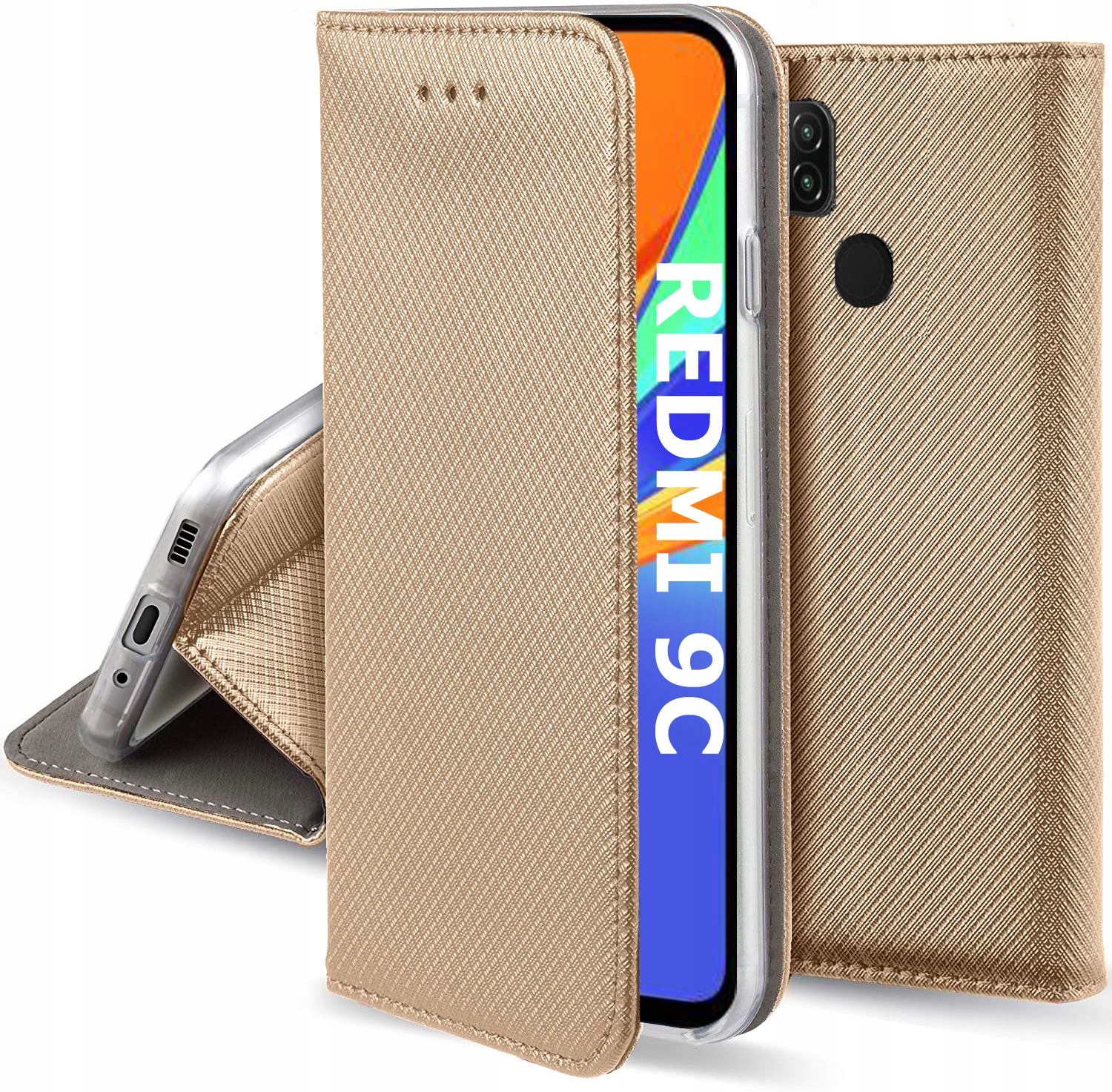 ETUI do XIAOMI REDMI 9C SMART MAGNET CASE + SZKŁO