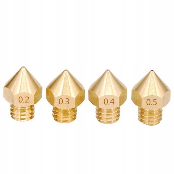 Zestaw 4x Dysz 3D 0,2/0,3/0,4/0,5 mm H13 M6 1,75mm