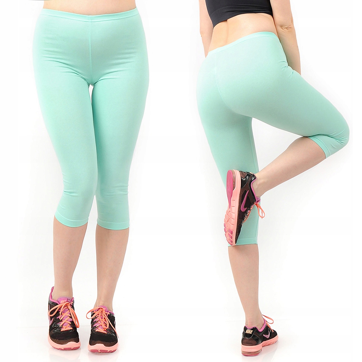 

Legginsy 3/4 Bawełna Getry Polskie Miętowe 5XL
