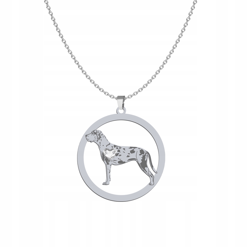 Náhrdelník Stříbro 925 s psem Louisiana Catahoula Žena Gravírování Bonus
