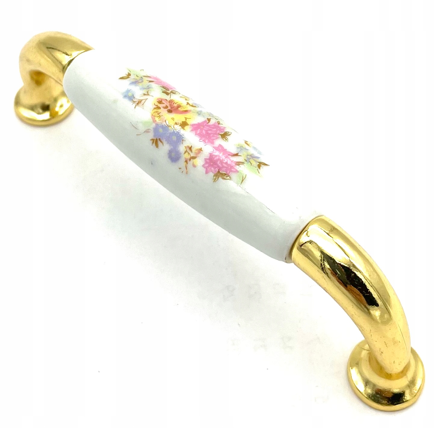 

Uchwyt Meblowy Złoty 96 Biała Porcelana Kwiaty