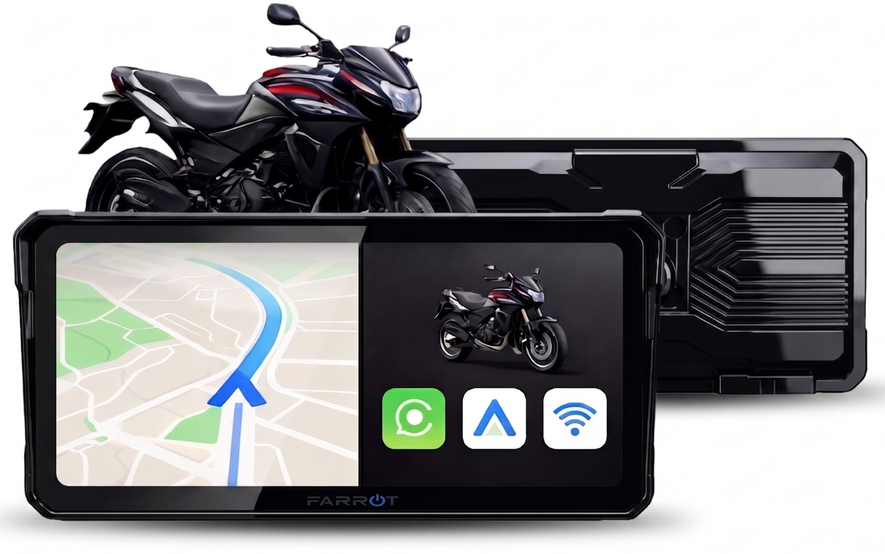 Motocyklová navigácia Android Auto CarPlay obrazovka 6 palcov Gps IPX8 800 nits