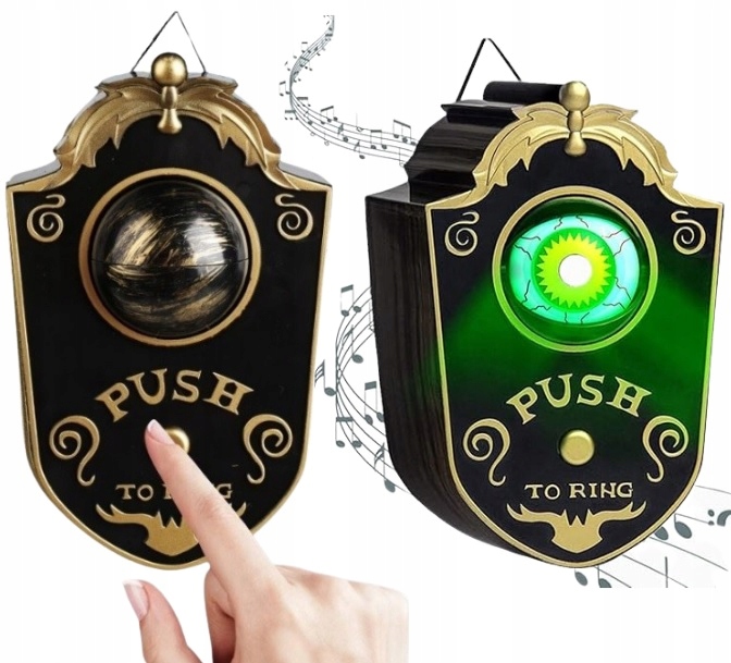 Zvonek Oko Na Dveře Jednooký Svítící Zvuky Halloween Ozdoba Dekorace