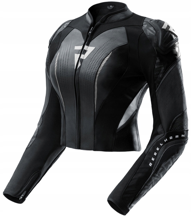 Rebelhorn Diva Rs Black White Dámska Kožená Motocyklová Bunda 44