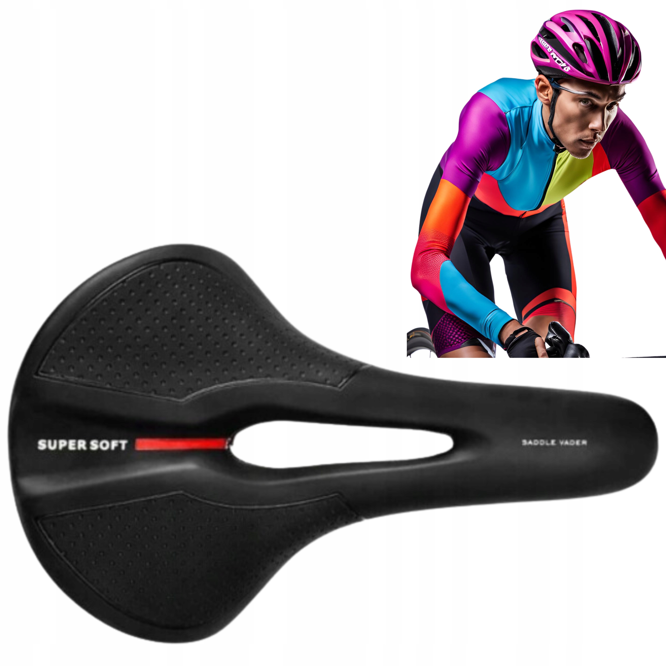 Siodełko Rowerowe Vader MTB/Trekking, Ergonomiczne, Komfortowe, 275x165 mm