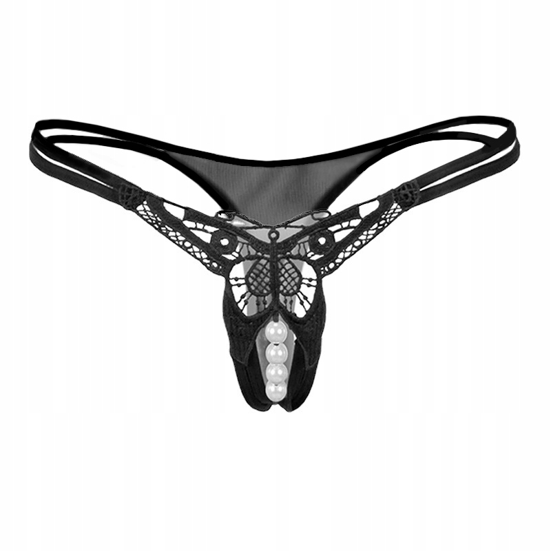 

Stringi z koronką Stymulujące majtki Z Perełkami