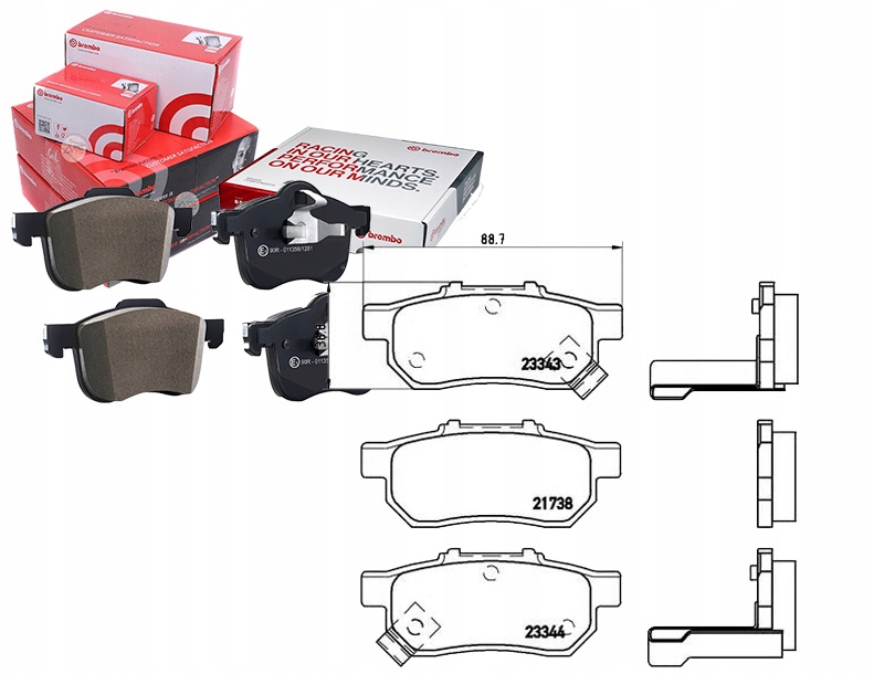 Brzdové Destičky Honda CIVIC 91-95 Zadní Brembo Asistent Kolize #34