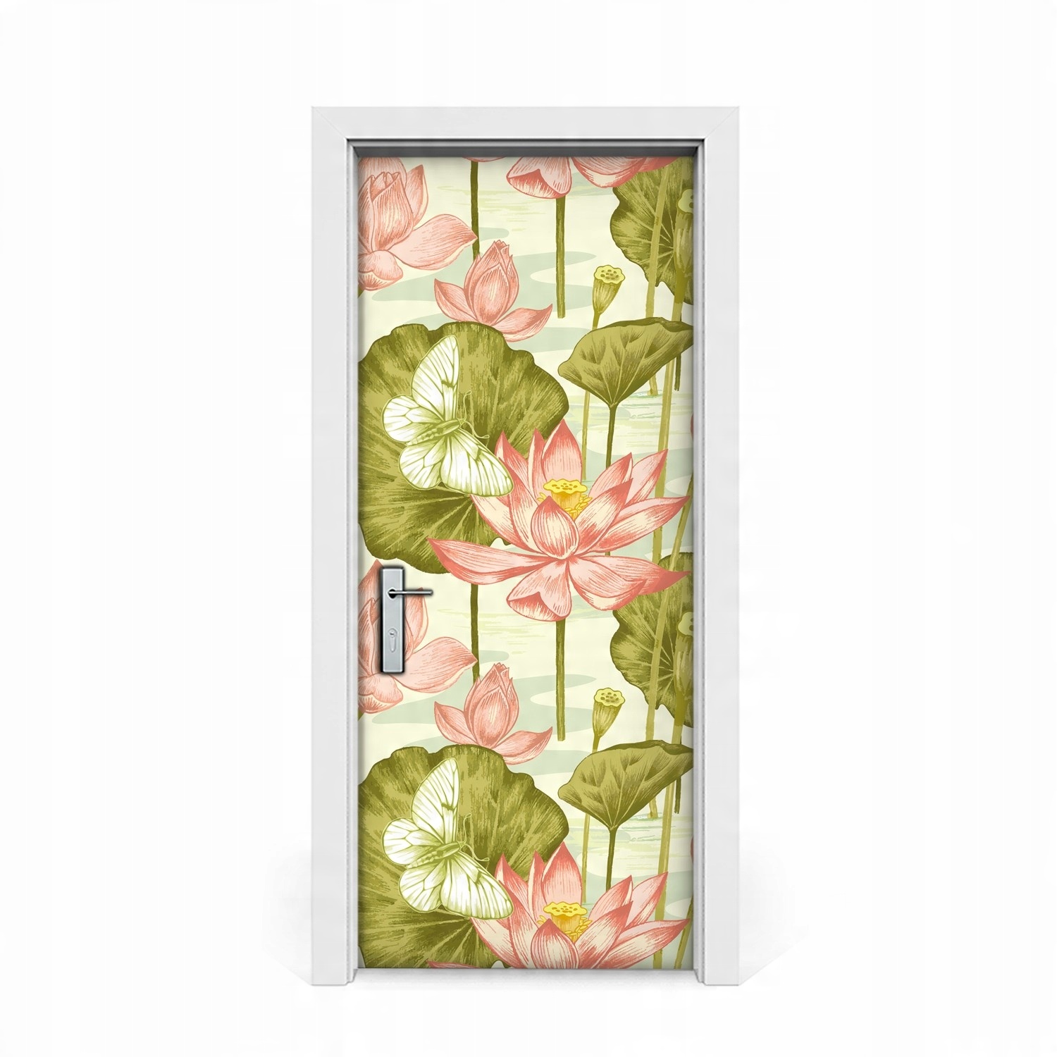 

Okleina naklejka drzwi Lilie w stylu retro 85x205