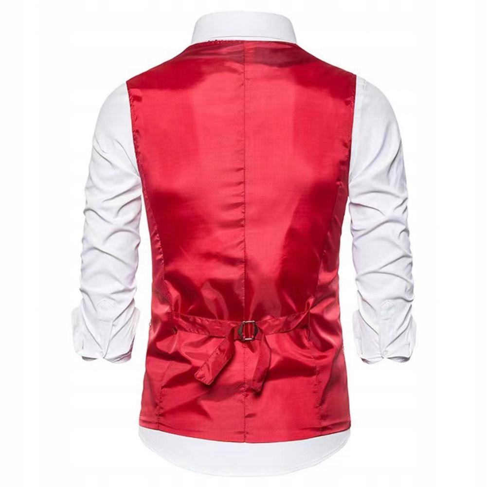 Slim Fit Formal Sequin Vest Men Stage Performance Wzór dominujący bez wzoru
