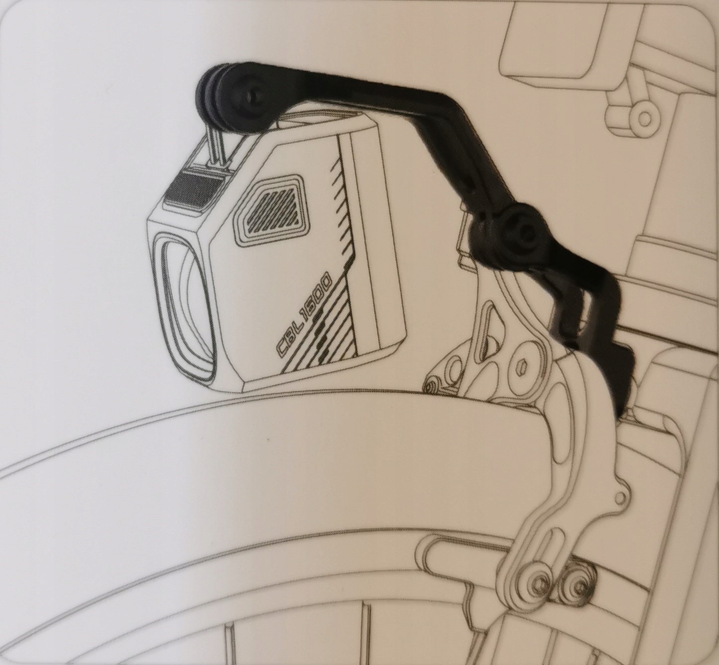 Držák na cyklistické světlo, kameru, Magicshine na přední vidlici GoPro