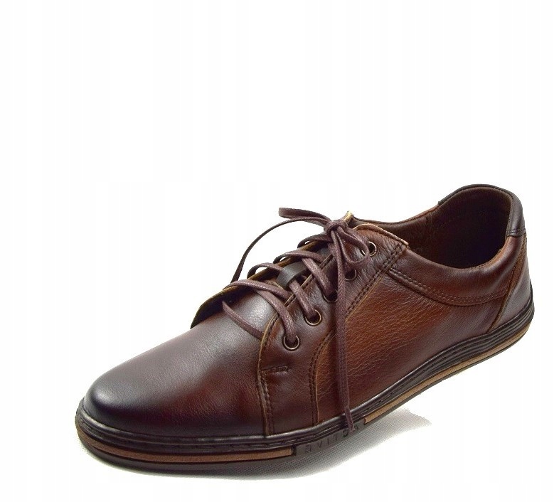 Lehké pánské polobotky z hnědé kůže Deta, velikost vel.