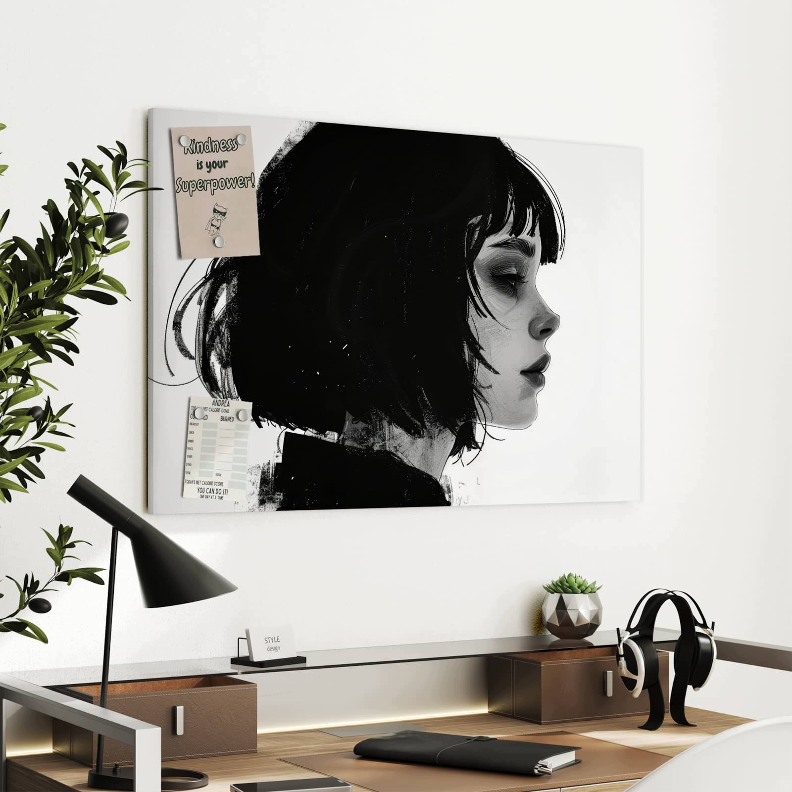 Magnetická tabule Sylwetki Portrét 90 × 60 cm