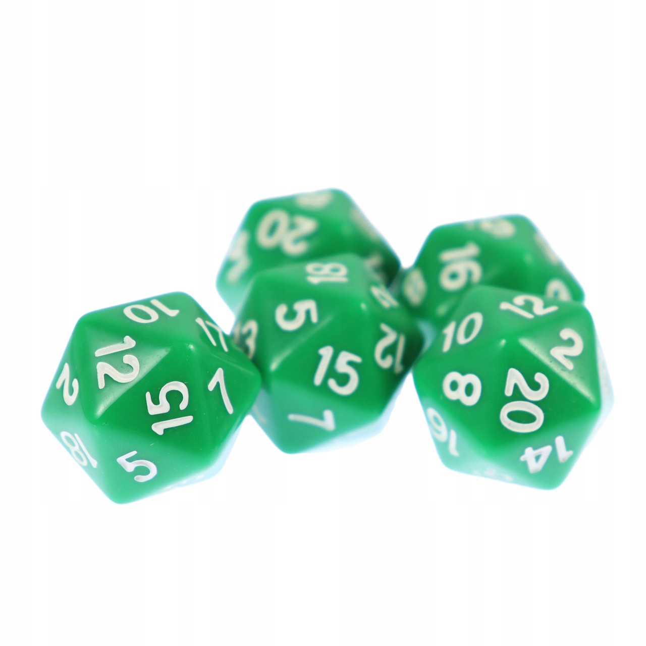 ZESTAW 5 KOSTEK K20 RPG ZIELONA KOŚĆ DWUDZIESTOŚCIENNA Producent RGFK