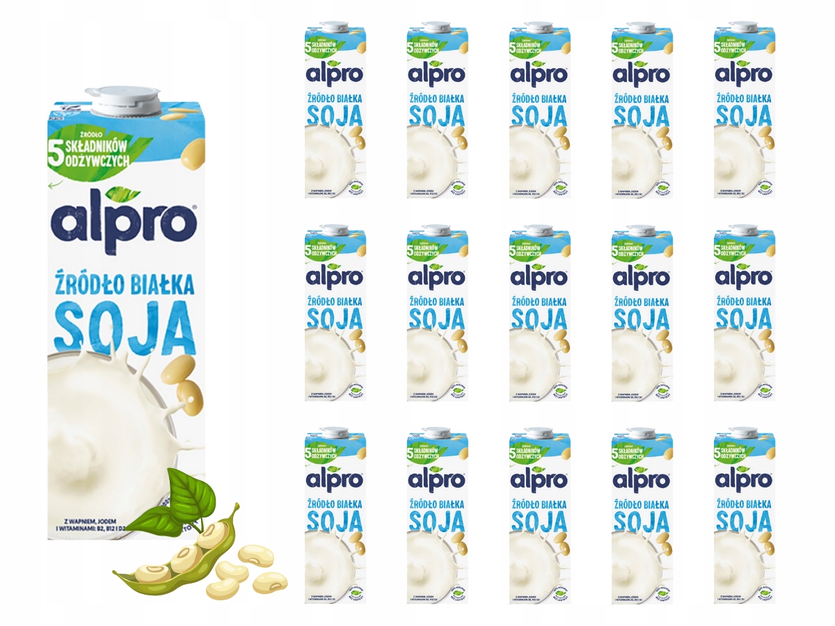 Alpro Napój sojowy Zestaw 16 x 1 L