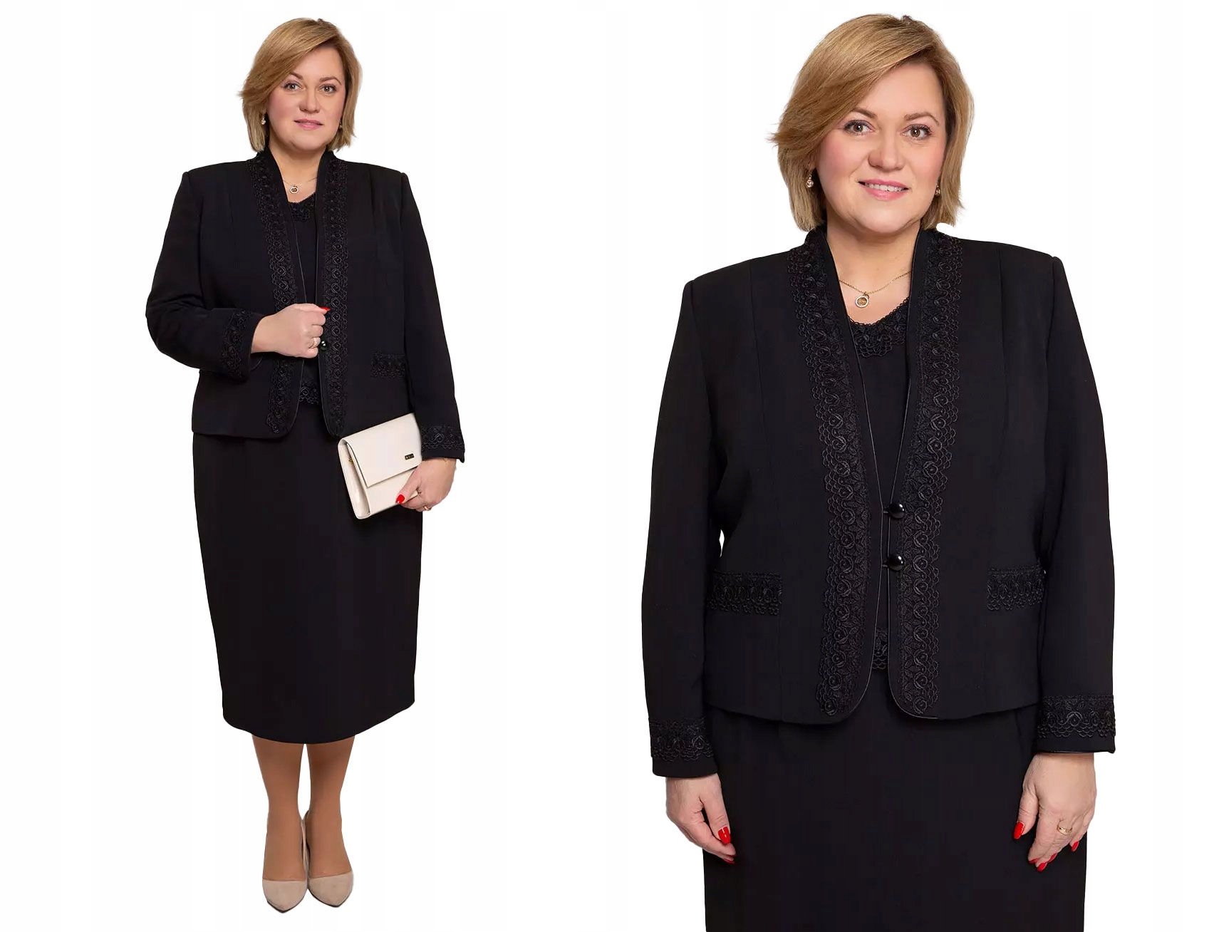 Třídílná sukně v černé barvě, velikost 46