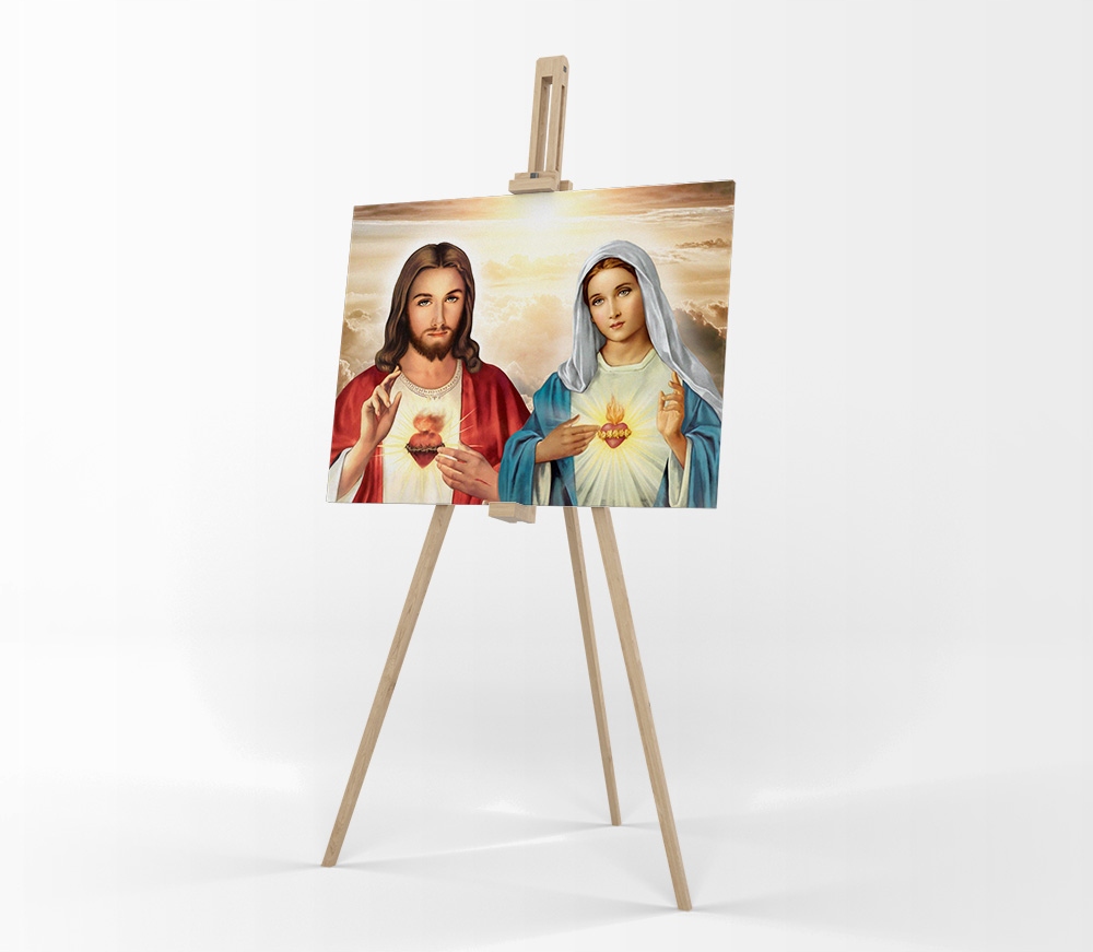Obraz na płótnie Serce Jezusa Serce Maryi 60x40 cm Marka inna