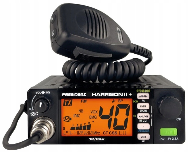 Cb rádio President Harrison II Asc Vox Pa 12/24V Am Fm