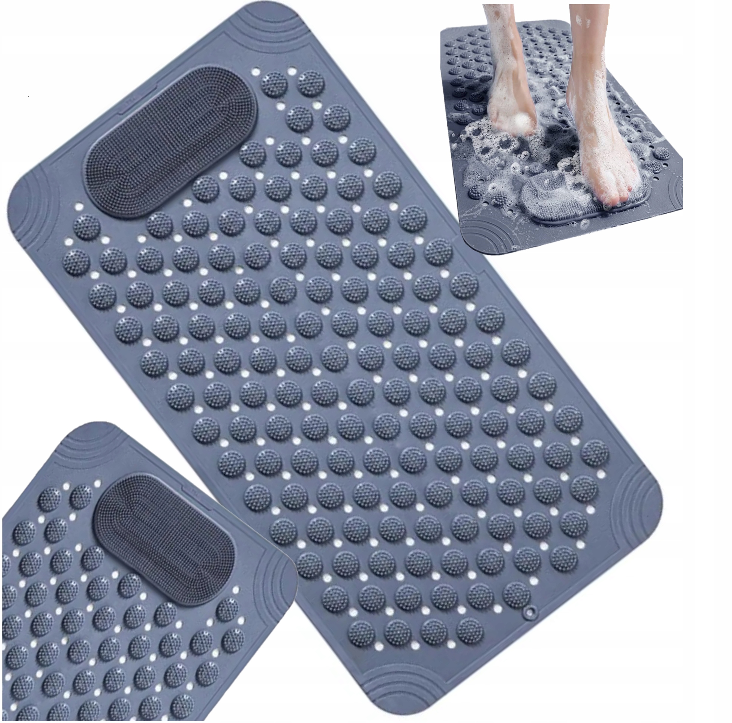 MATA ANTYPOŚLIZGOWA DO ŁAZIENKI NA PRZYSSAWKI WANNY POD PRYSZNIC MASUJĄCA