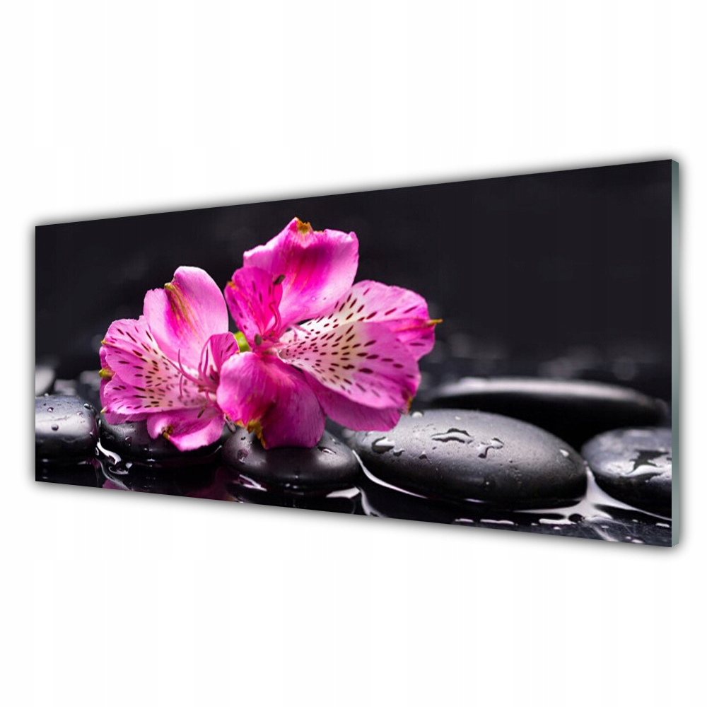 

Obraz akryl wiszący 125x50 Kwiaty Kamienie Zen Spa